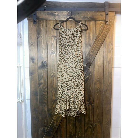 Jessica Howard Maxi Leopard Print Jeweled Dress - Picture 1 of 10